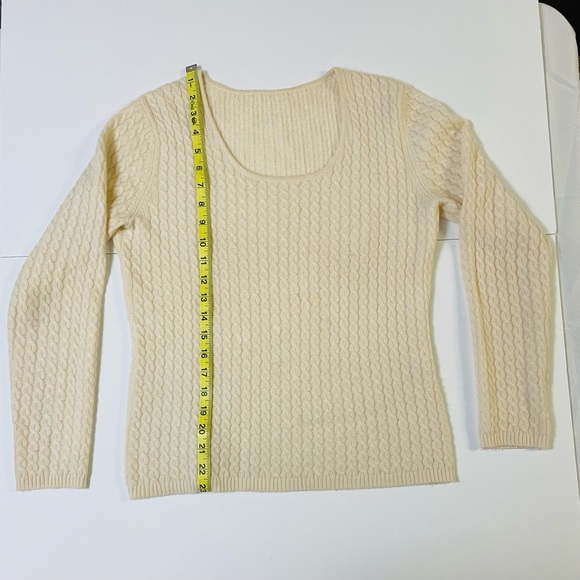Ballantyne Ivory Pure Cashmere Cable Knit Sweater M - Picture 3 of 6